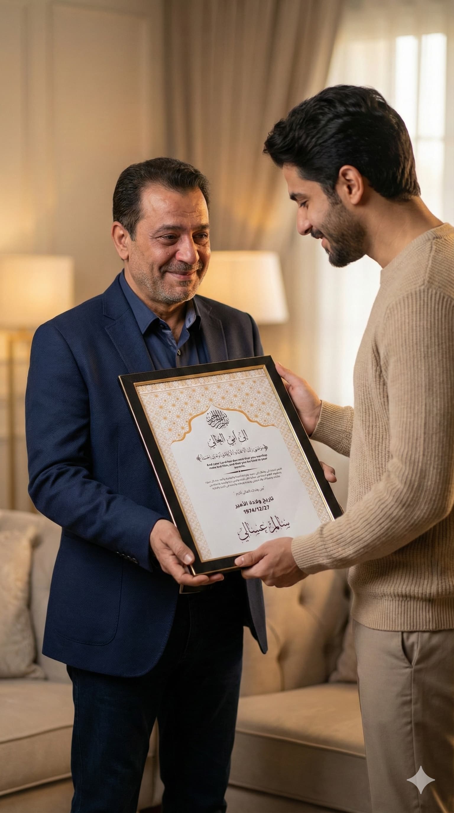 لوحة تذكارية ذهبية